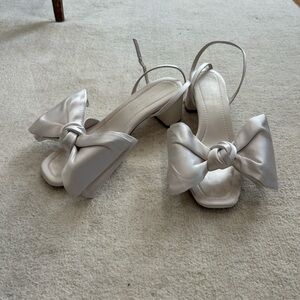 Loeffler Randall Silver Heels with Bow